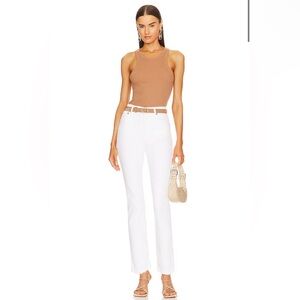 Agolde Size 28 Riley Cropped High Rise Straight Jeans - White